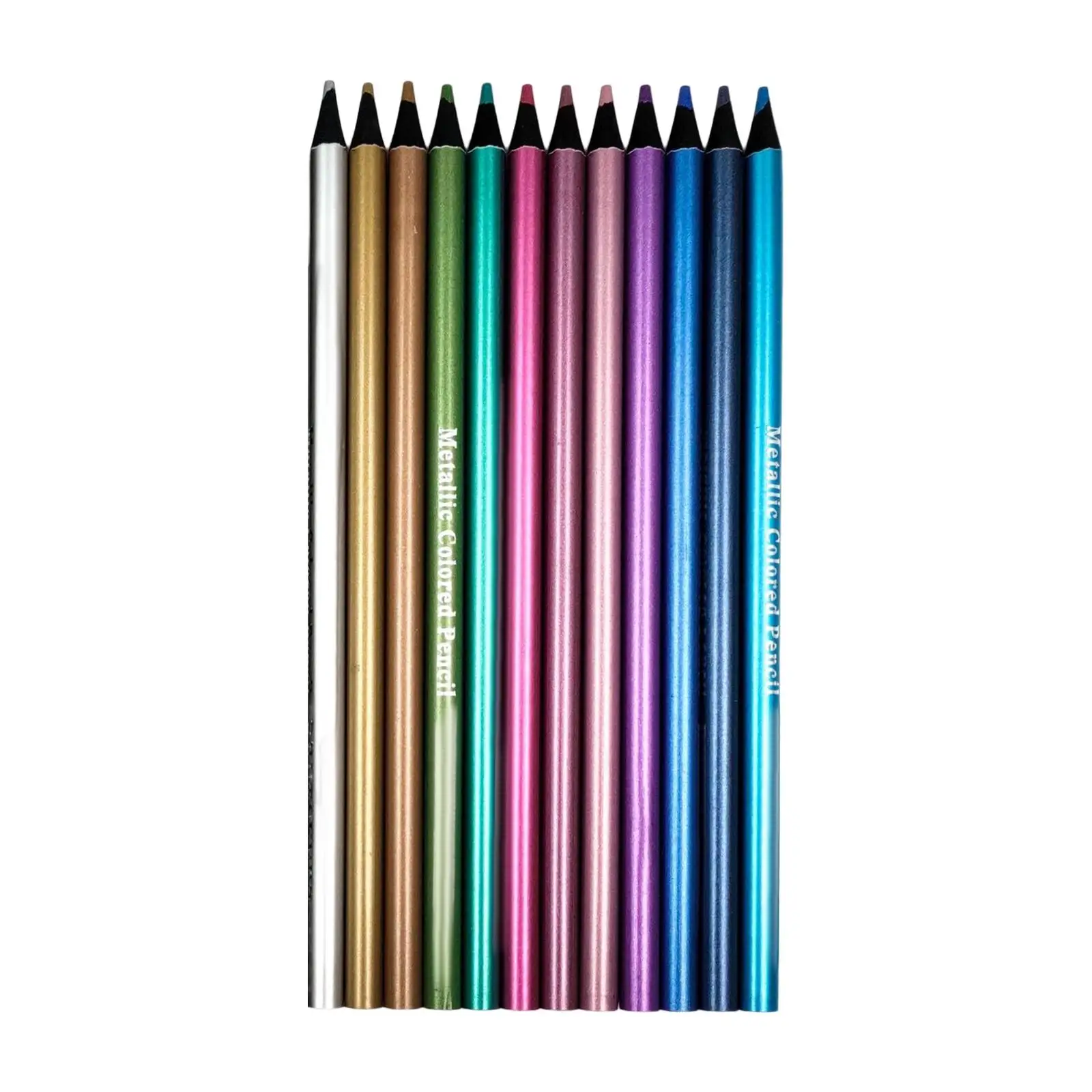 12 Color Metallic Colored Pencils Shading Sketching Coloring Painting Drawing Drawing Pencils for Birthday Gift Art Supplies