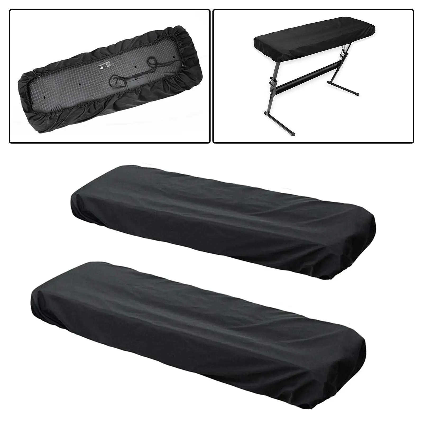 Piano Keyboard Cover Elastic Adjustable Cord Locking Clasp Electronic Piano Keyboard Dust Cover