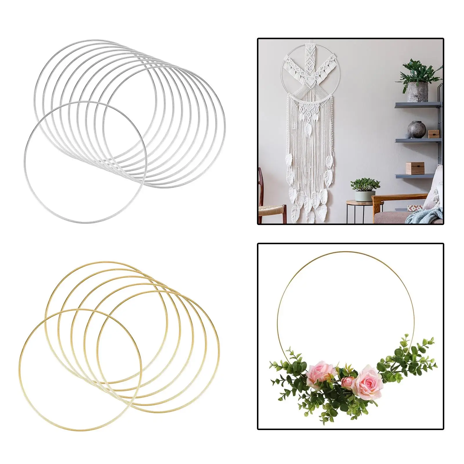 12 inch  Floral Hoop Hoop Rings for DIY Macrame Wall Hanging Crafts 