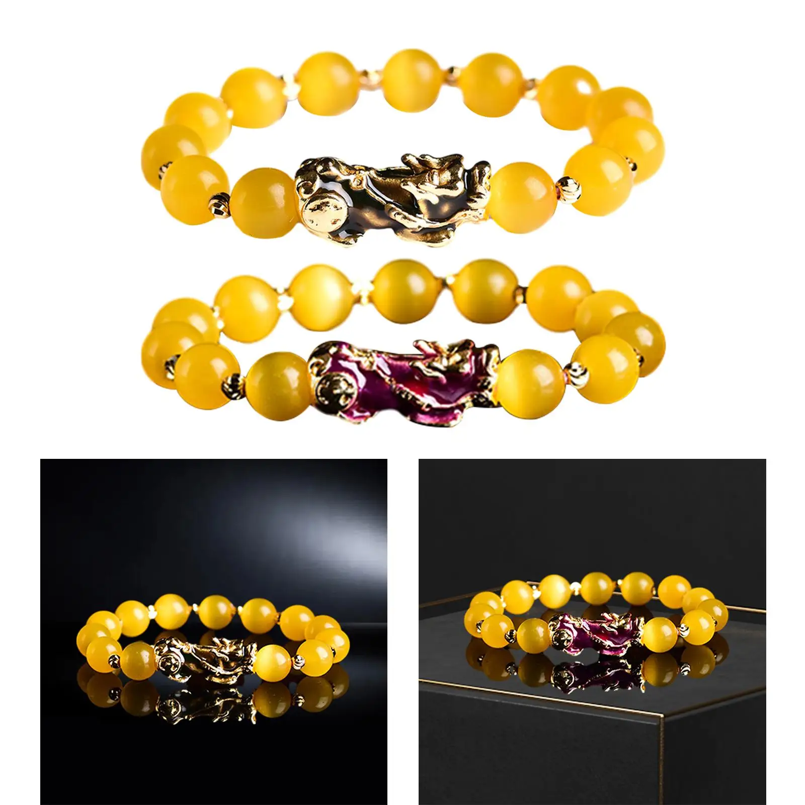 Pi Yao Bracelet Durable Valentine`s Day Gift Chinese Style Fashion Bead Bracelets Wristband Bracelet for Daily Wear Men Women