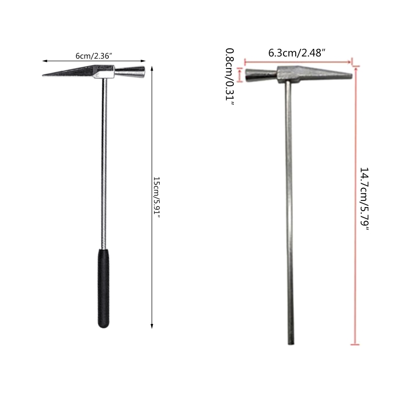 Nombre 6, Mini-Hammer mit langem Griff, Schmuckhammer, Hämmer, Schmuckreparaturhammer, Schafhorn-förmiges Hand-Handwerkzeug, tragbar