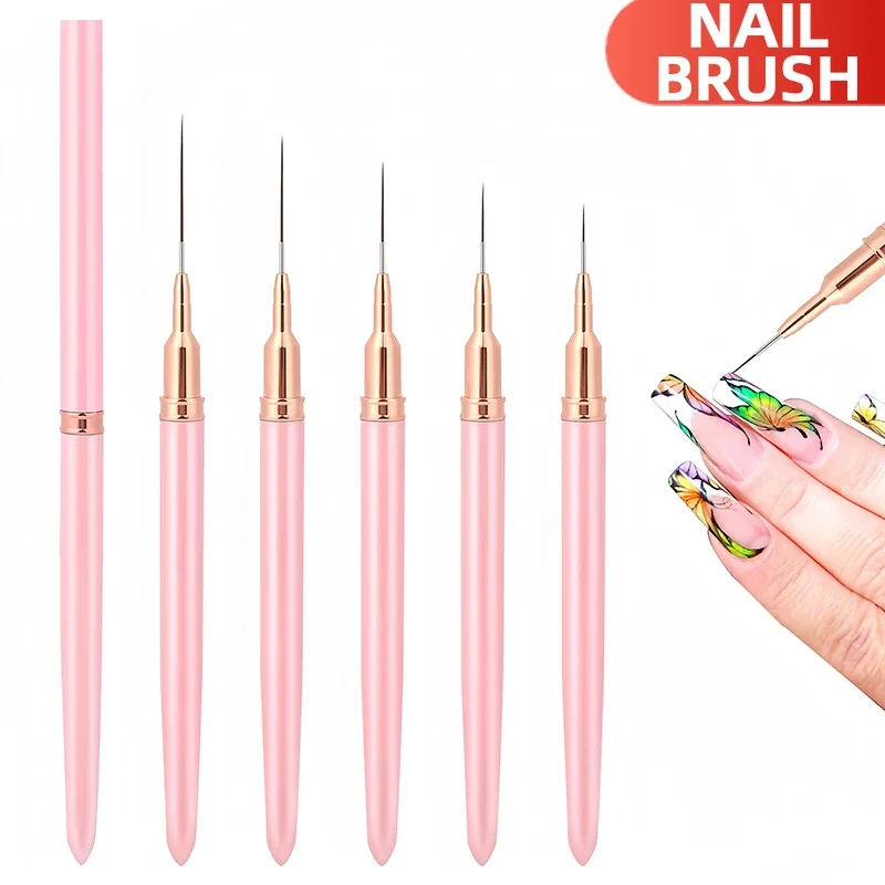 Best of 1Pcs French Stripe Nail Art Liner Brush Set Pink Tips Ultra-thin Line Drawing Pen Carved UV Gel Painting Brushes Manicure Tools Reviews & Tips