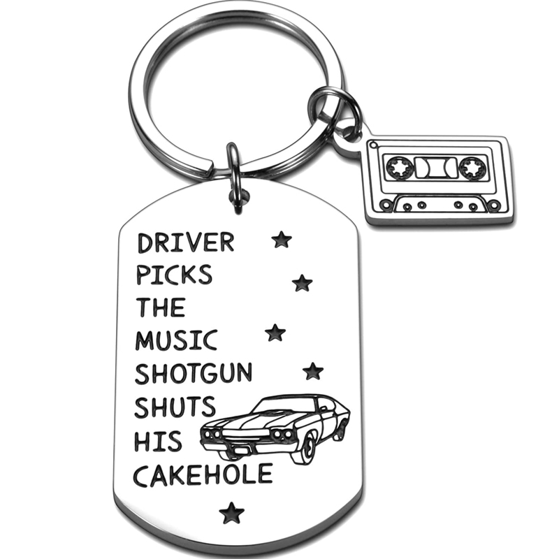 Lustige Musik Liebhaber Keychain Geschenk Brother Sohn Geburtstag Graduierung TV Zeigen Waren Geschenke für Musiker Trucker Neue Fahrer Picks – Detail 1