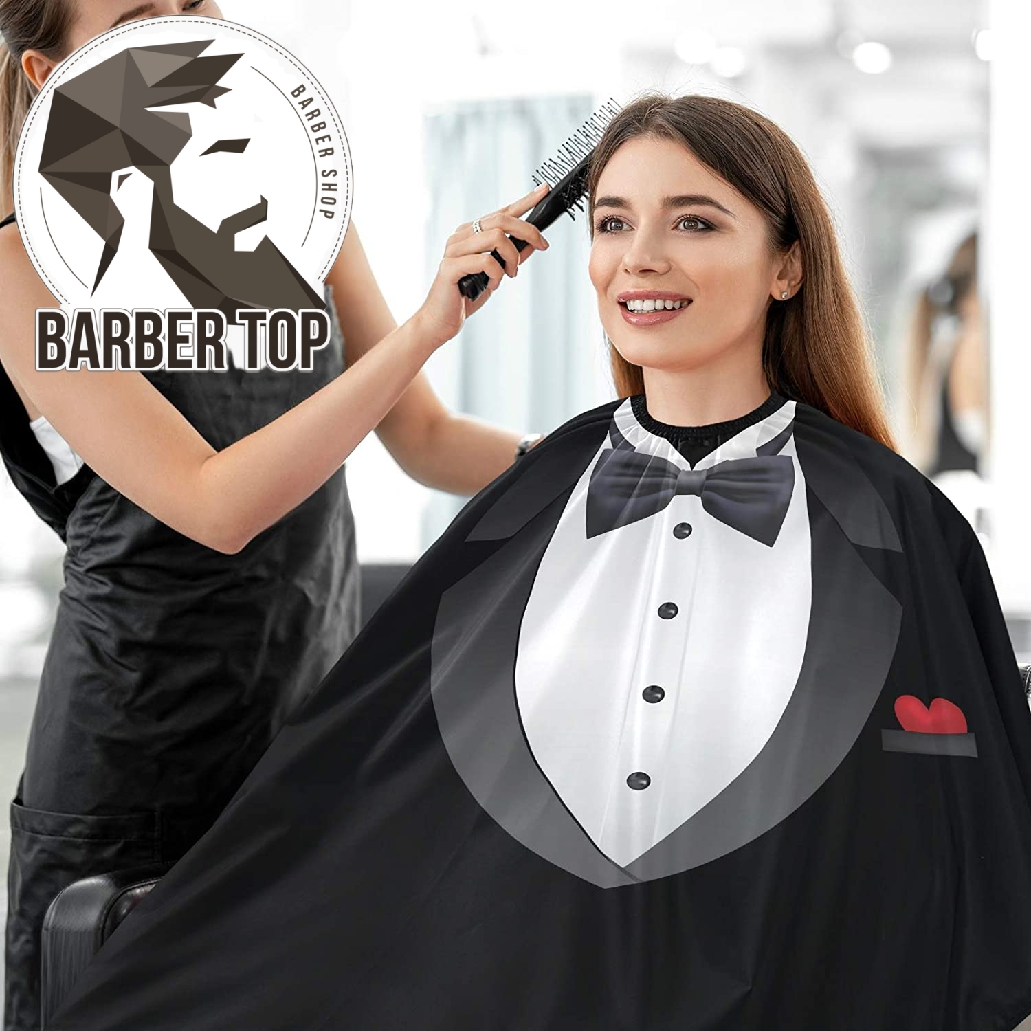 Best of Spot Haircutt Cape Professional Barbershop Pattern Of Suit Antistatic Hairdresser Apron Barber Salon Styling Tools Reviews & Tips