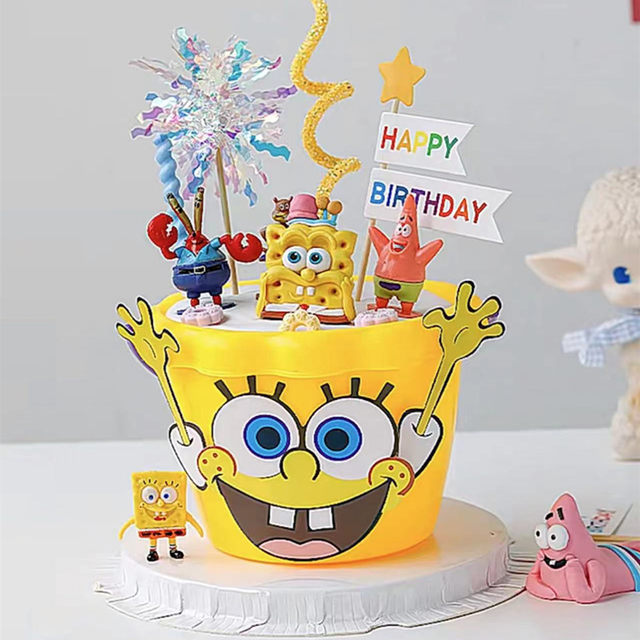 Shengping Spongebob Party Theme Large Star Cake Flag Decoration