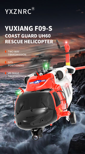 YXZNRC F09-S 2.4G 6CH RC Helicopter 6-Axis Gyro GPS Optical