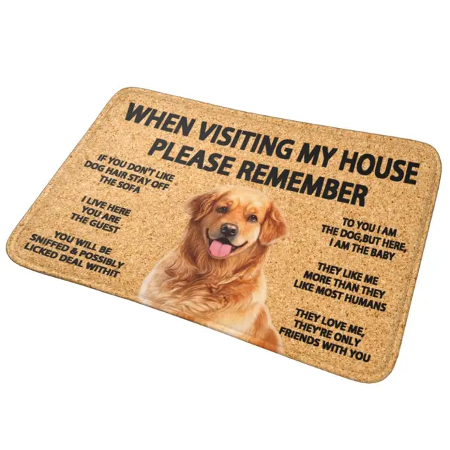 All Guests Must Be Approved By Our Golden Retriever Doormat 3D Pet Dog  Doormat Absorbent Nonslip Carpet Entrance Door Mat - AliExpress