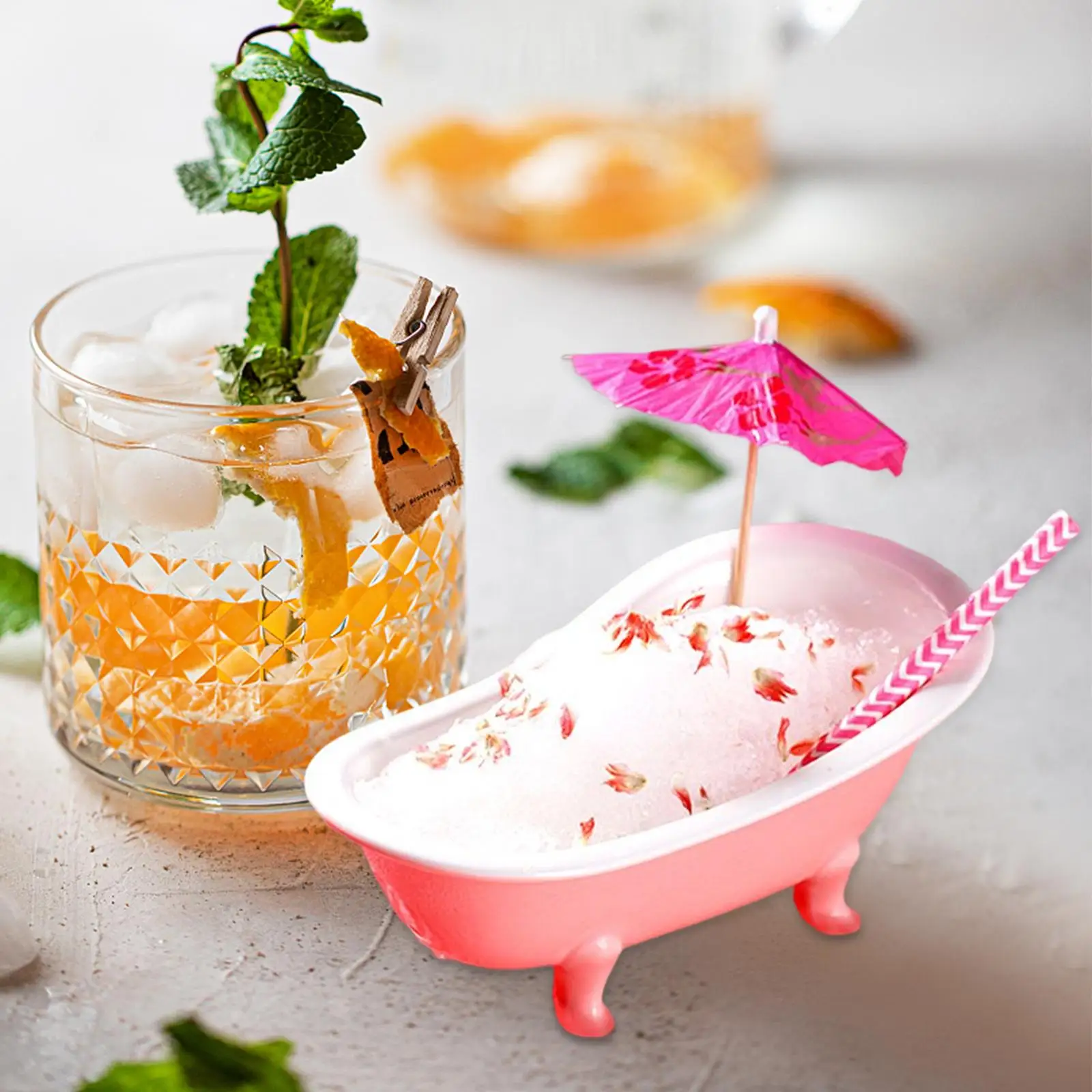 3D Porcelain Bathtub Shape Party Cocktail beverage Cup Mug Accessory Exquisite Craftsmanship