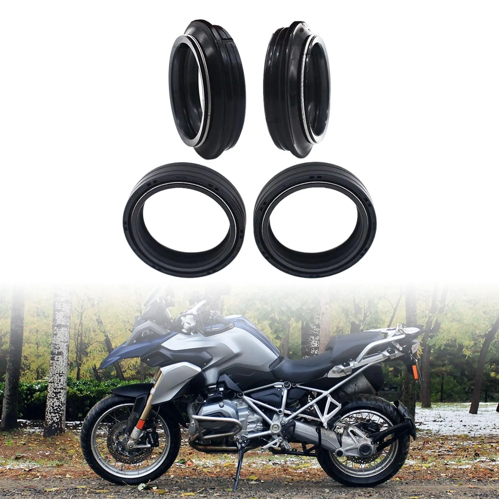 Front Fork Shock Oil Seal and Dust Seal Set Rubber Accessory for BMW R1200GS