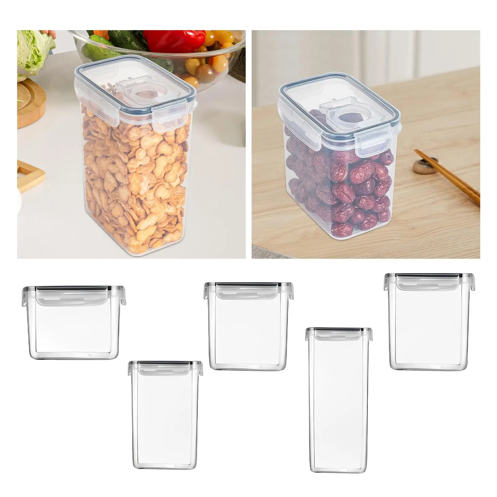 Home Storage Jars with Lid Pantry Stackable Storage Organizer Keeping Box for Sugar Cupboard Spaghetti Freezer Pasta