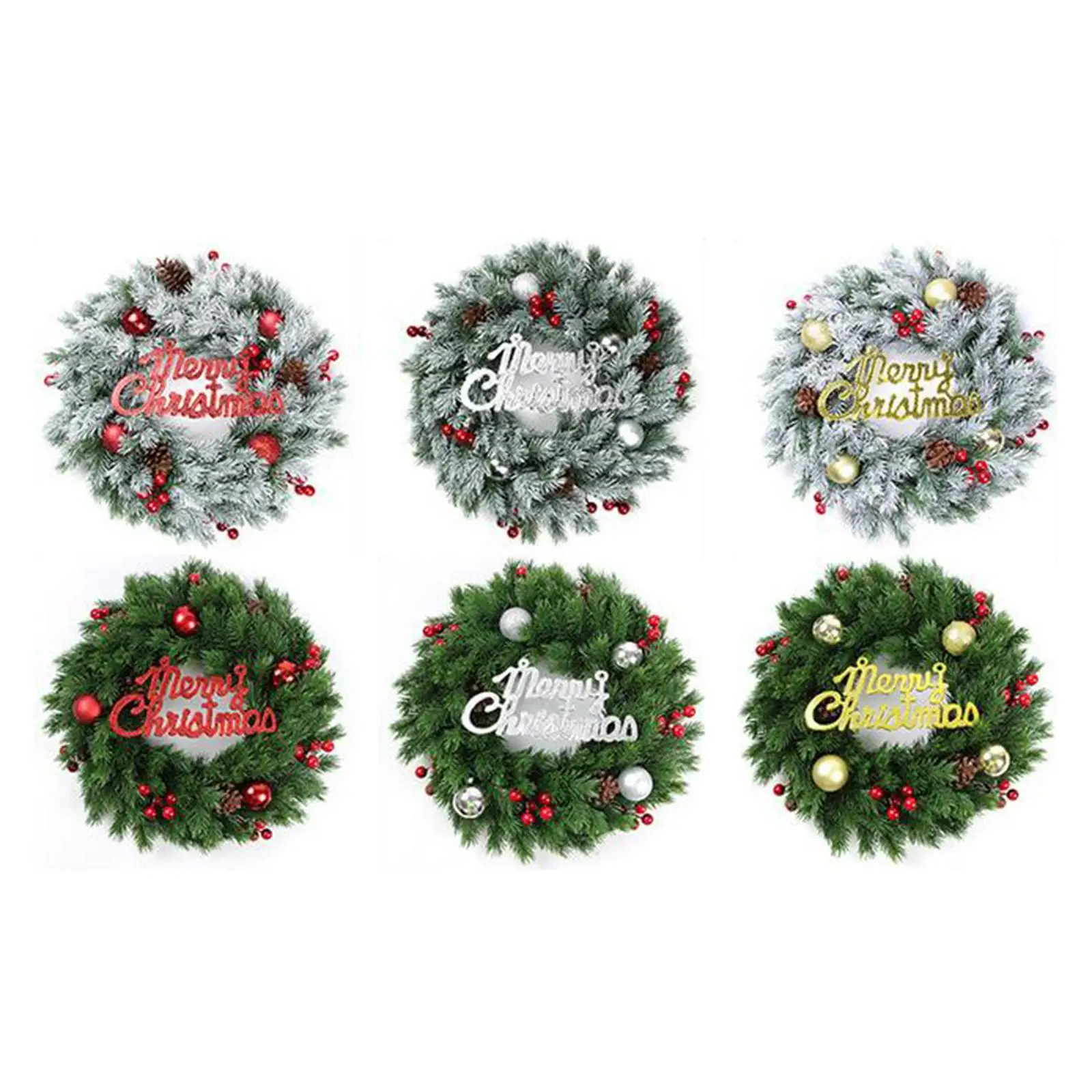 Christmas Wreath 35cm Holiday Garland Decoration for Fireplace Party