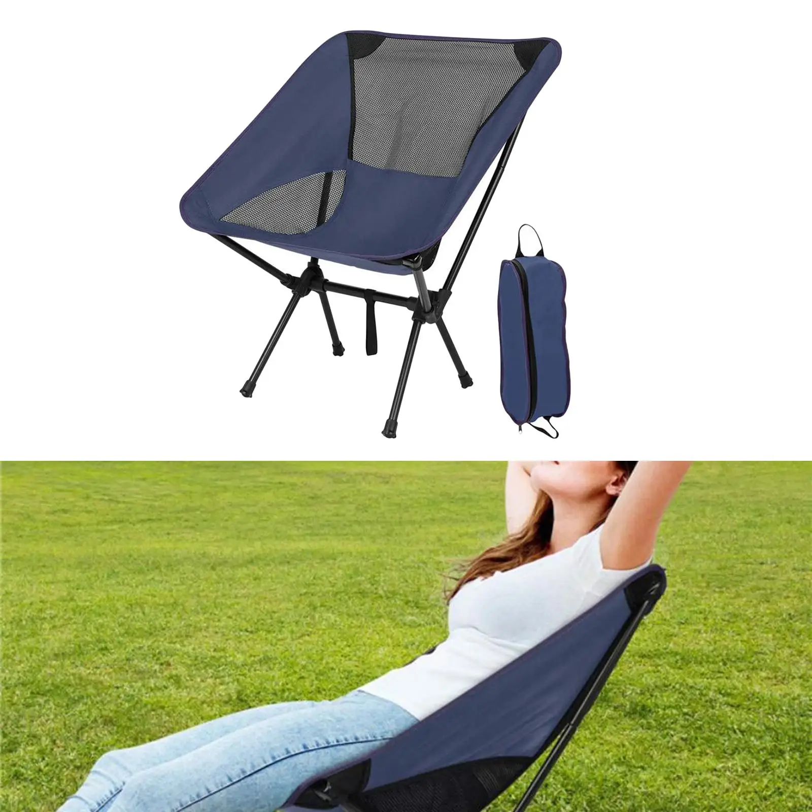 Oxford Cloth Folding Chair Heavy Duty Backrest Seat for Camping Fishing BBQ Backpacking Beach Painting
