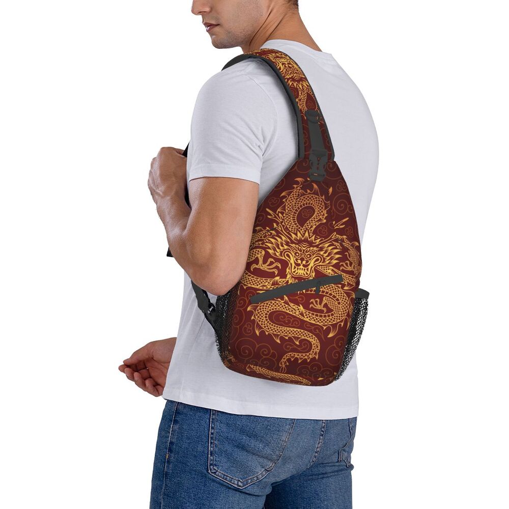 Crossbody Mochila Homens Tradição Estilo Asiático Ombro