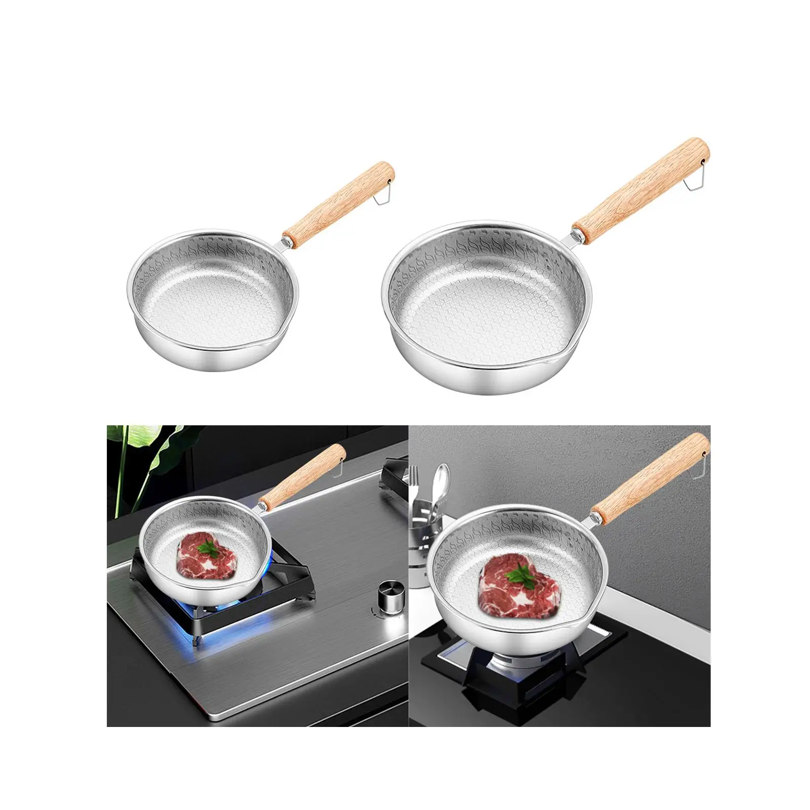 Mini Nonstick Egg Pan Round Pancake Pan Heat Resistant Small Pan Egg Frying Pan for Eggs Pancakes Gas Induction All Stoves