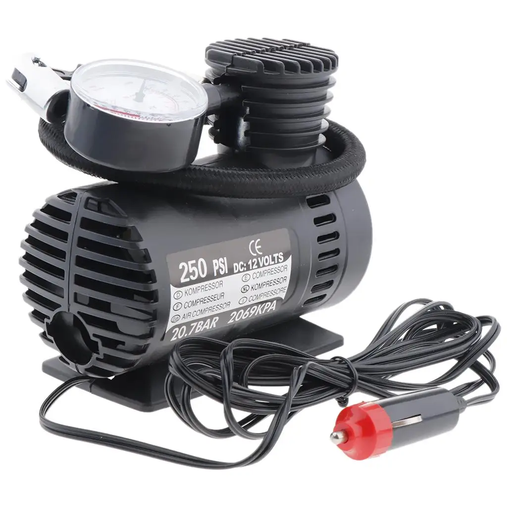 Plastic DC 12psi Mini Compact Compressor Tyre Air Inflator 300psi