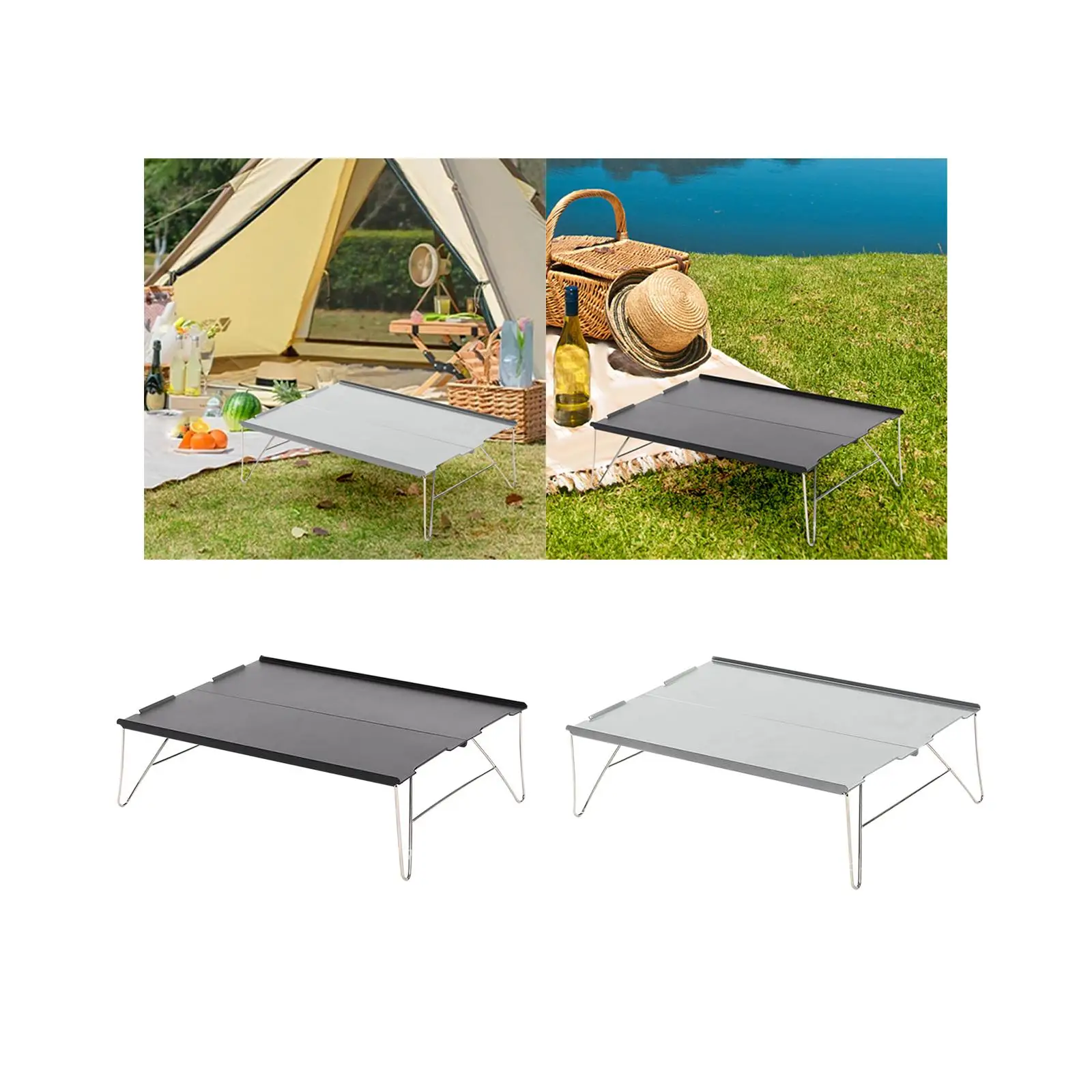 Camp Table Mini Table Square Multifunctional Laptop Side Table Small Folding Desk for Picnic Travel Outdoor Garden