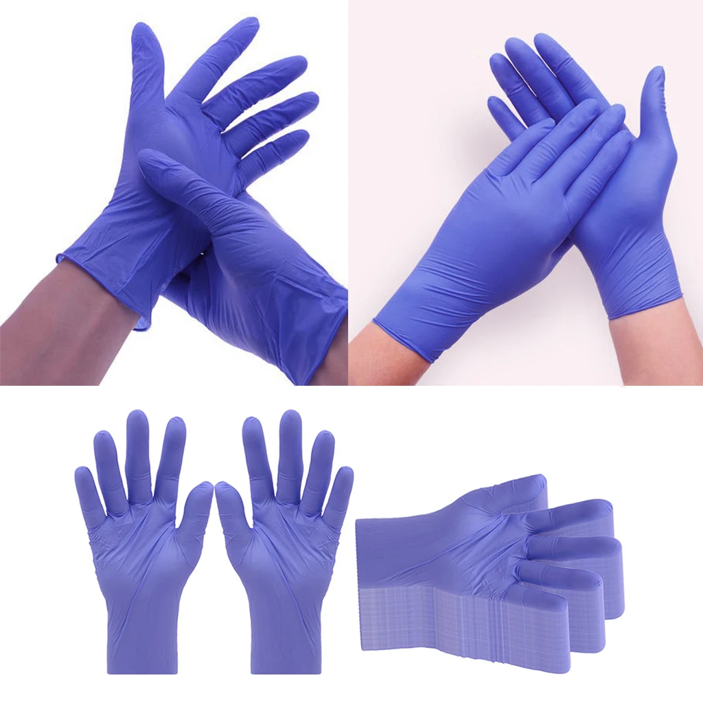 100pcs Disposable Gloves Latex-Free Powder-Free Glove for Mechanics, Automotive, Cleaning - Waterproof and Oil-Resistance