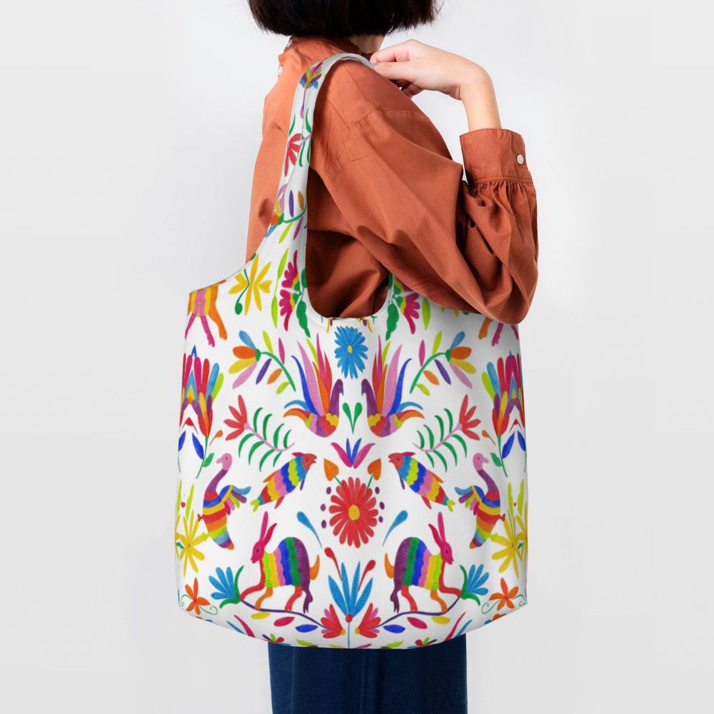 Compras, Têxtil Floral Tradicional, Bolsa De Ombro