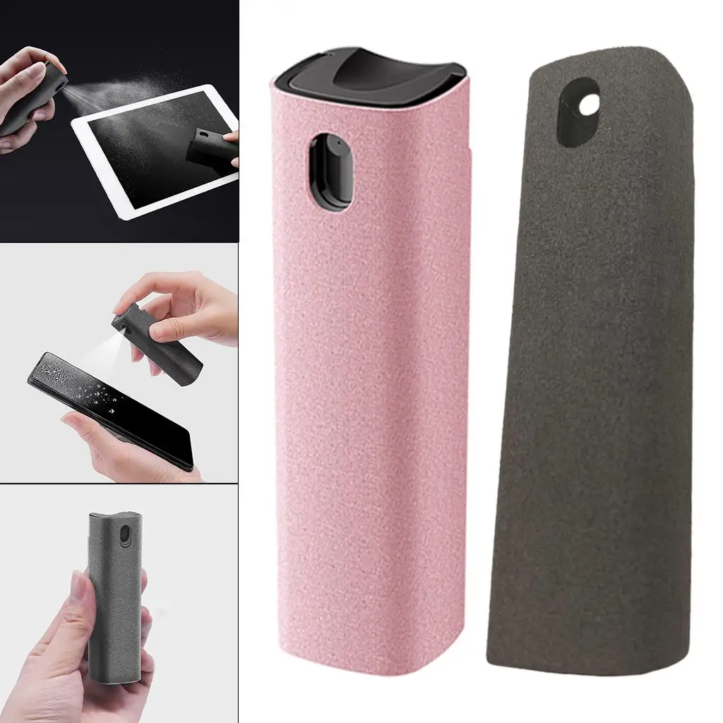 Screen Cleaning Spray Bottle and Cloth Portable Compact for Travel Phone Screen Cleaner Microfiber Cloth Set for Dust Removal