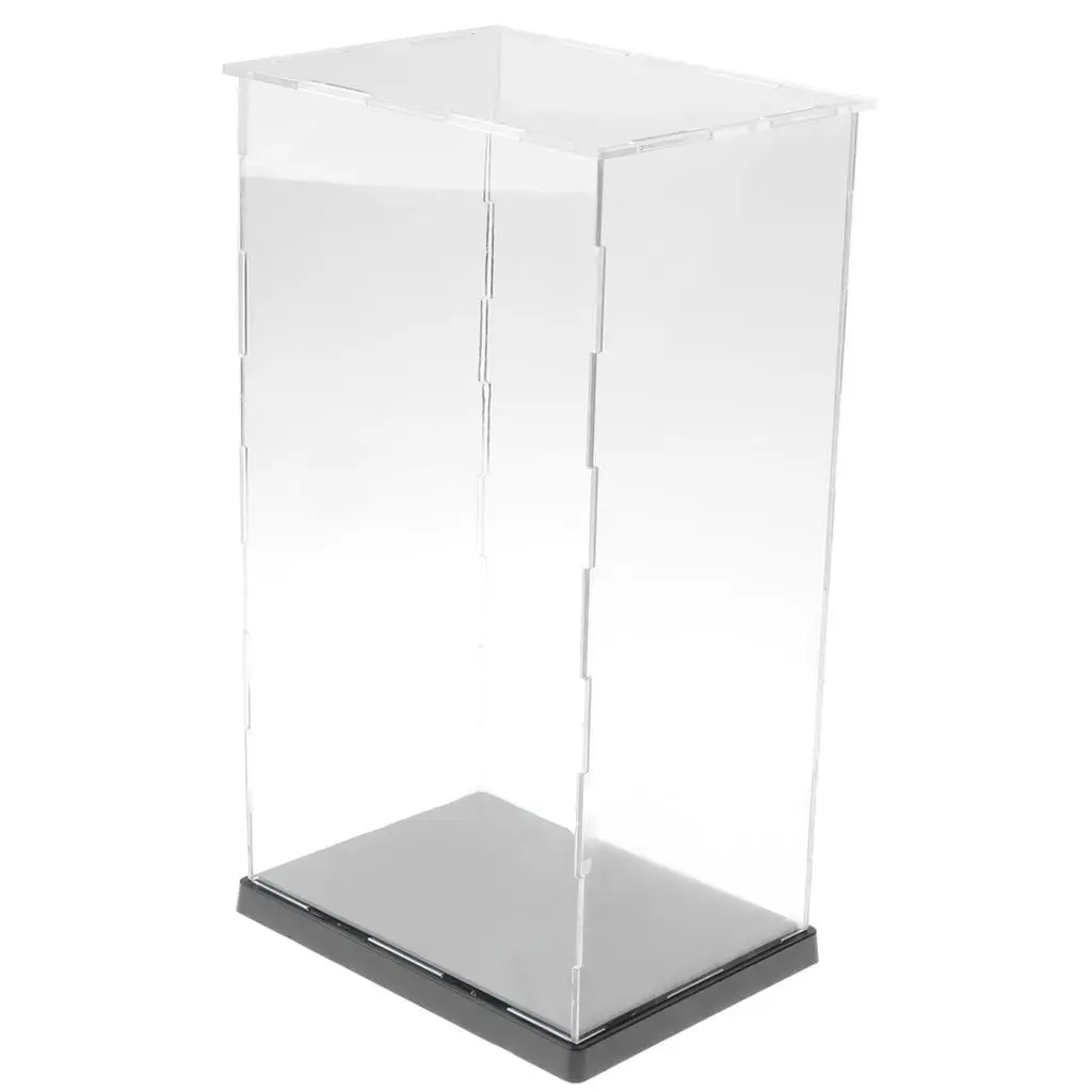 14x19x34cm Acrylic Model Display Case with Plastic Base Clear 