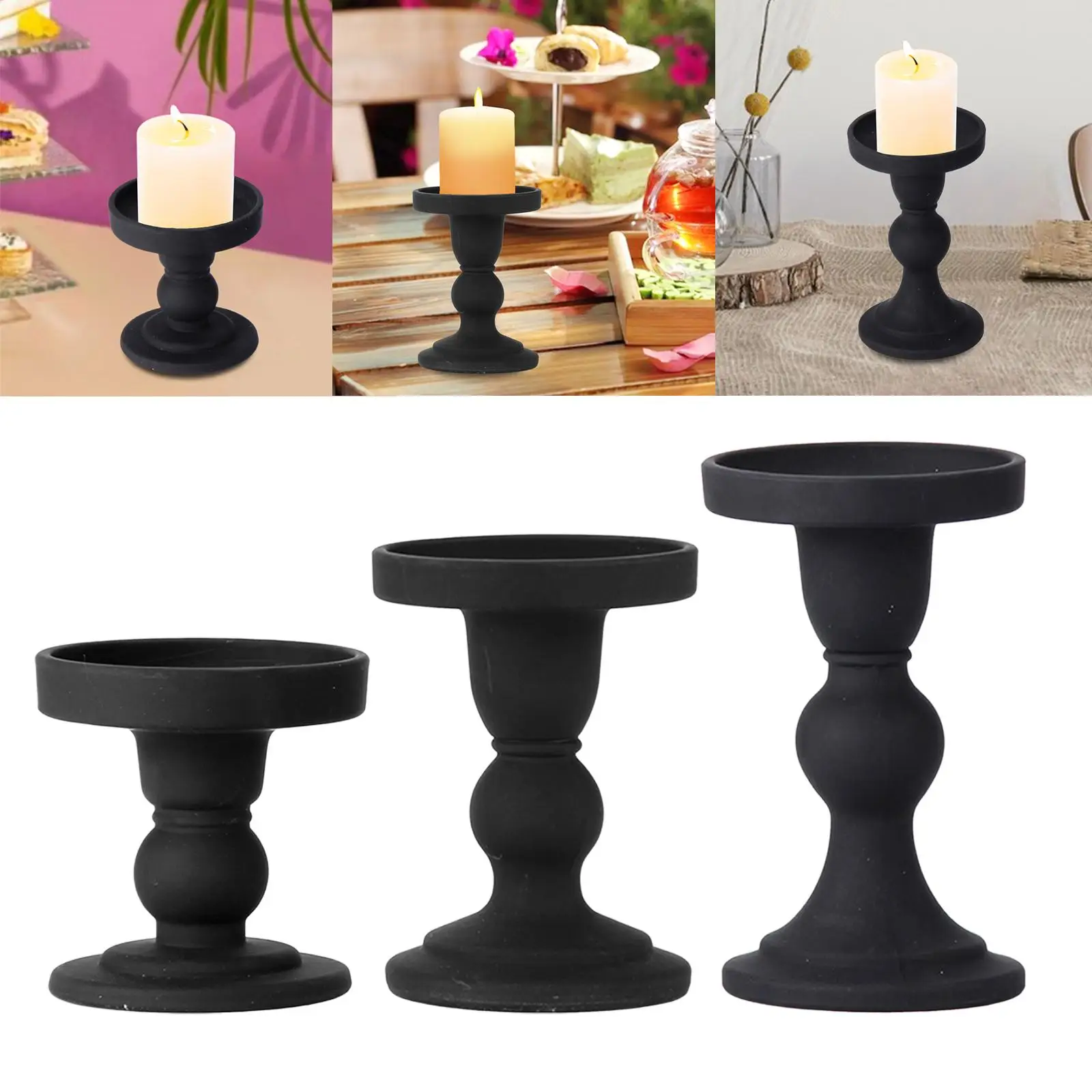 Modern Candlestick Holder Candle Stand Glass Pillar Candle Holder for Festival Wedding Dinning Room Holiday Table Centerpiece