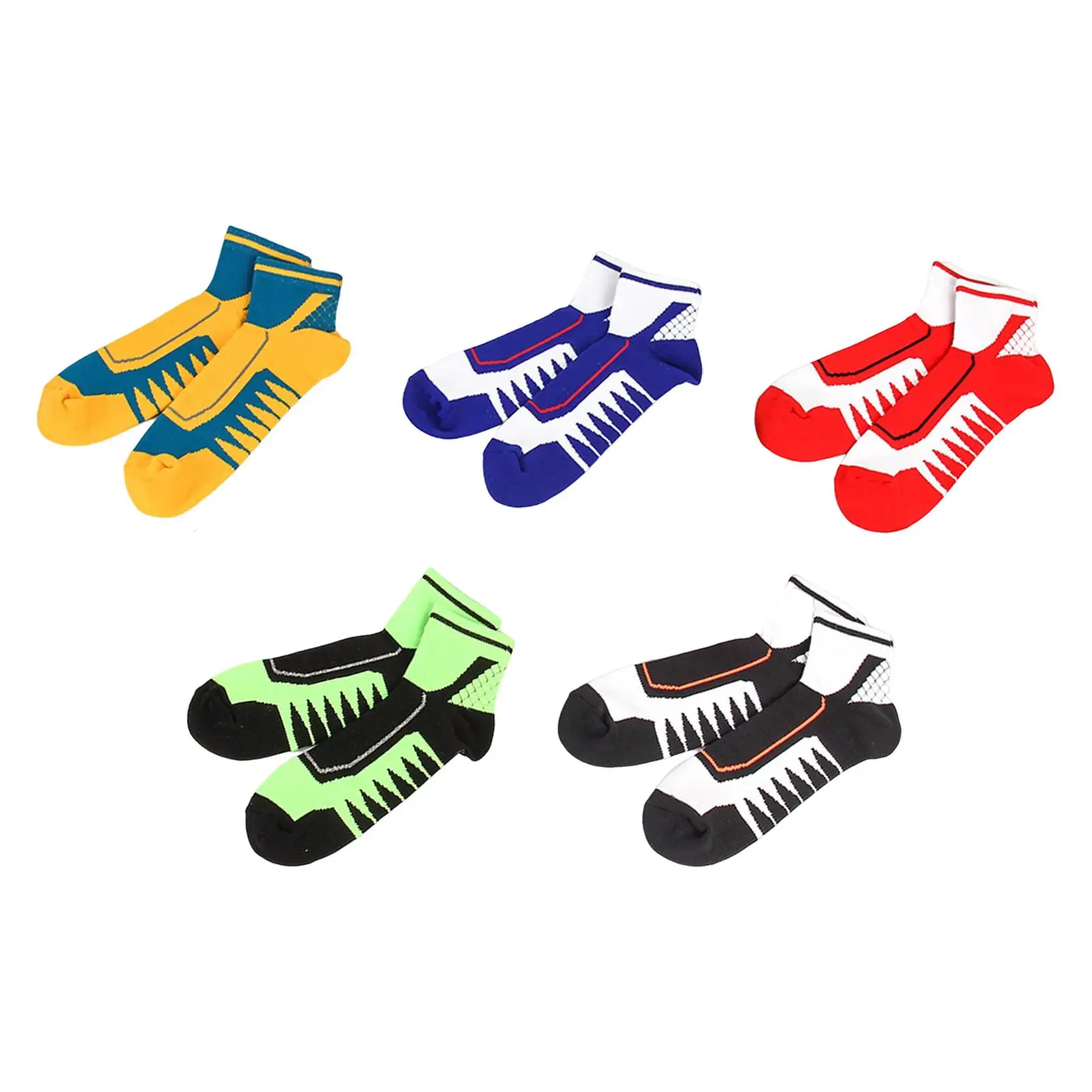 Thicker Athletic Sports Ankle Socks Breathable Absorb Sweat 5 Pairs Men Crew Socks for New Year Bedroom Party Living Room Hiking