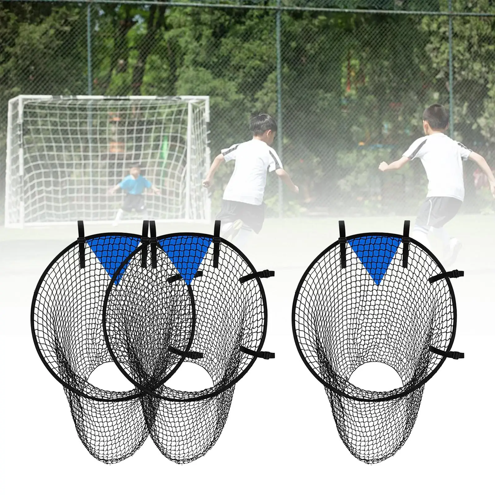 Football Training Net Easy to Attach and Detach 4 Adjustable Straps with Buckles Folding Football Practicing Football Target Net