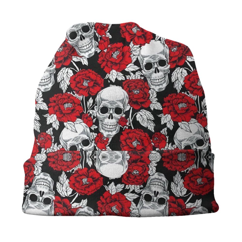Benutzerdefinierte Schädel Druck Motorhaube Hüte Straße Stricken Hut Für Frauen Männer Winter Warme Horror Skeleton Tod Skullies Beanies Caps – Detail 33