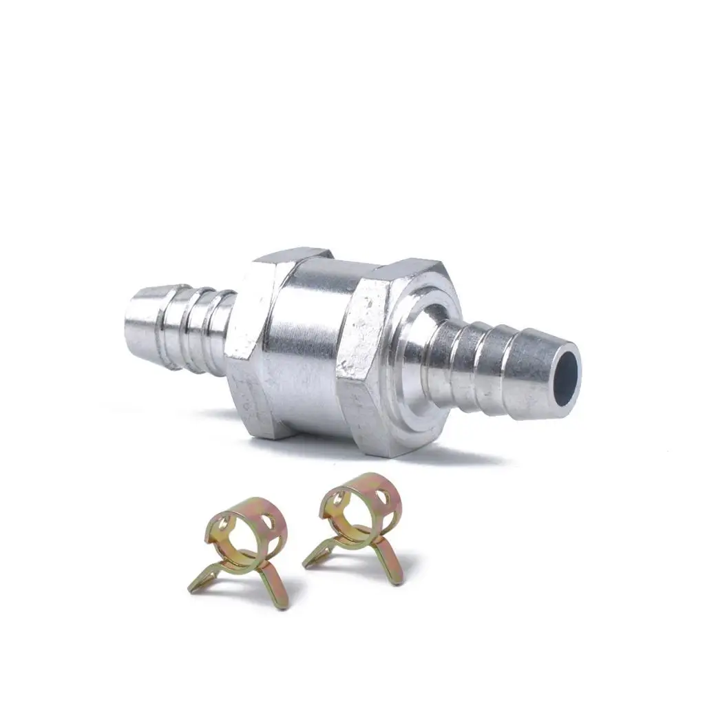 Aluminum 6mm 1/4 Water Petrol  Oil One Way CheckValve Fuel Non-Return