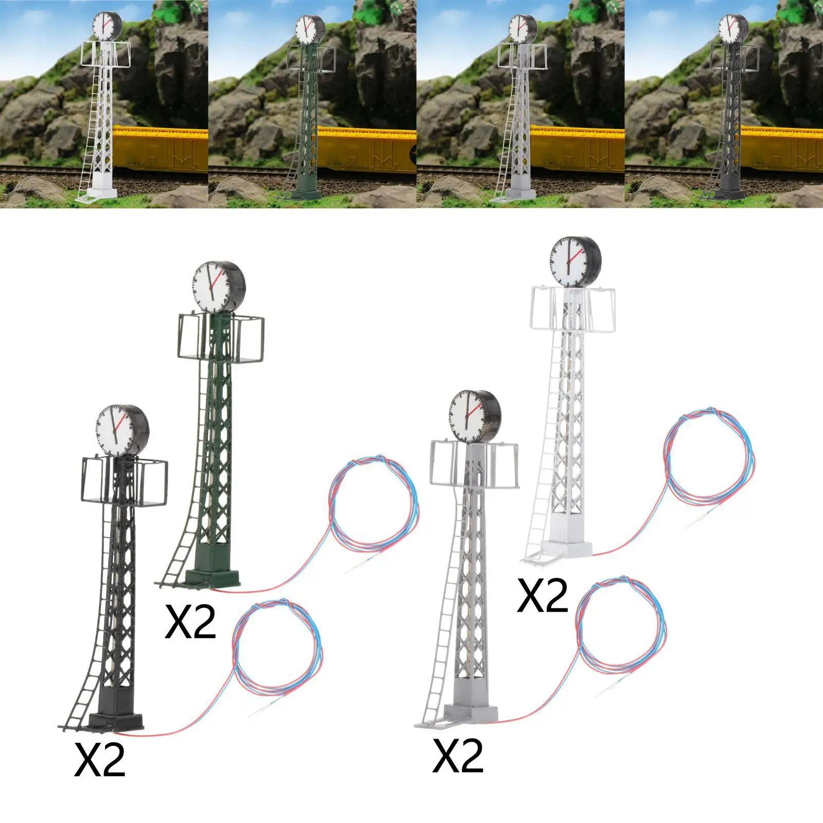 2 Pieces Model Railway Lights HO Scale for Fairy Garden Lighting Accessories