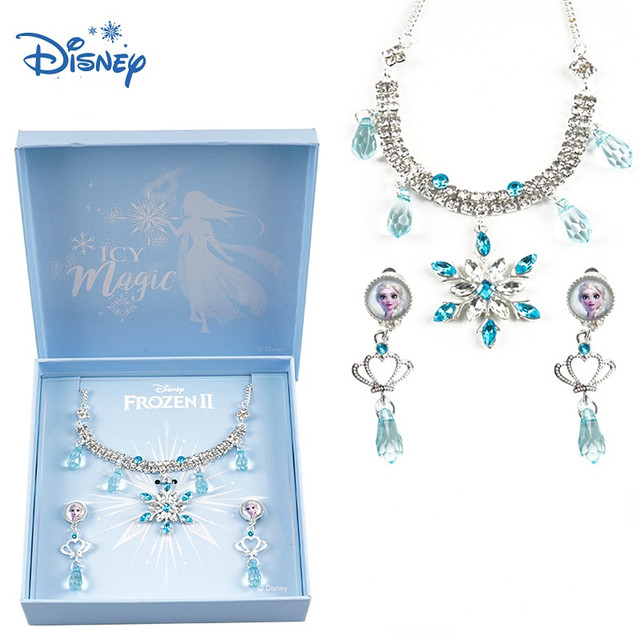 Original Gift Box Disney Frozen Elsa Makeup Toys Necklace Set