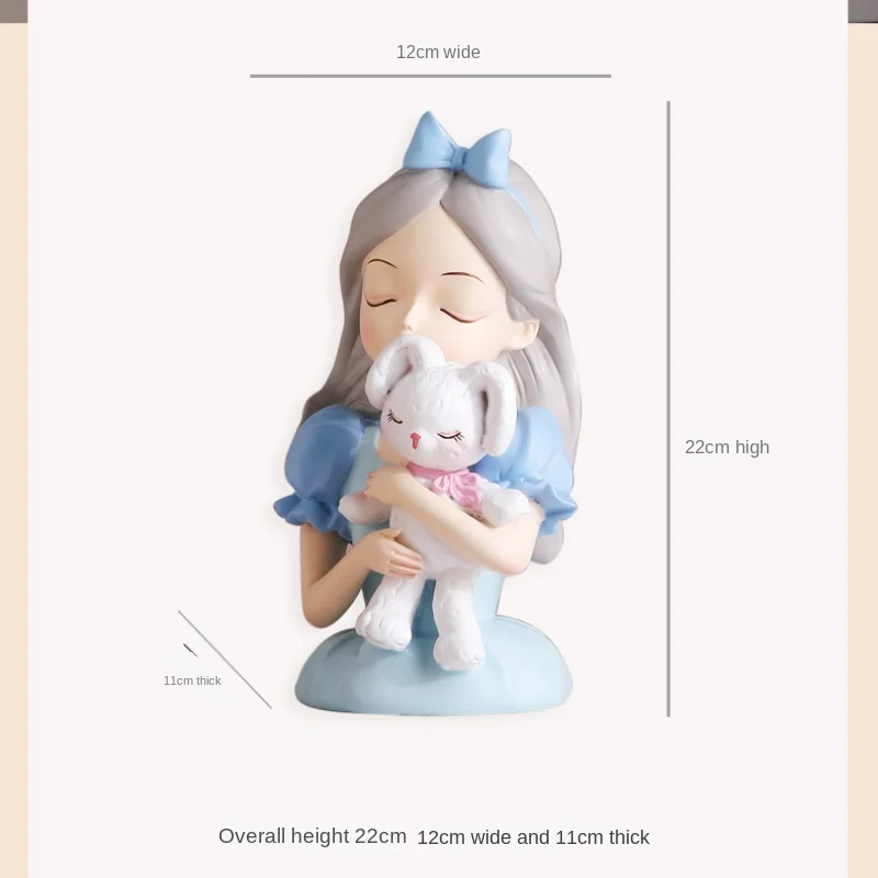 Girl with Rabbit Resin Statue