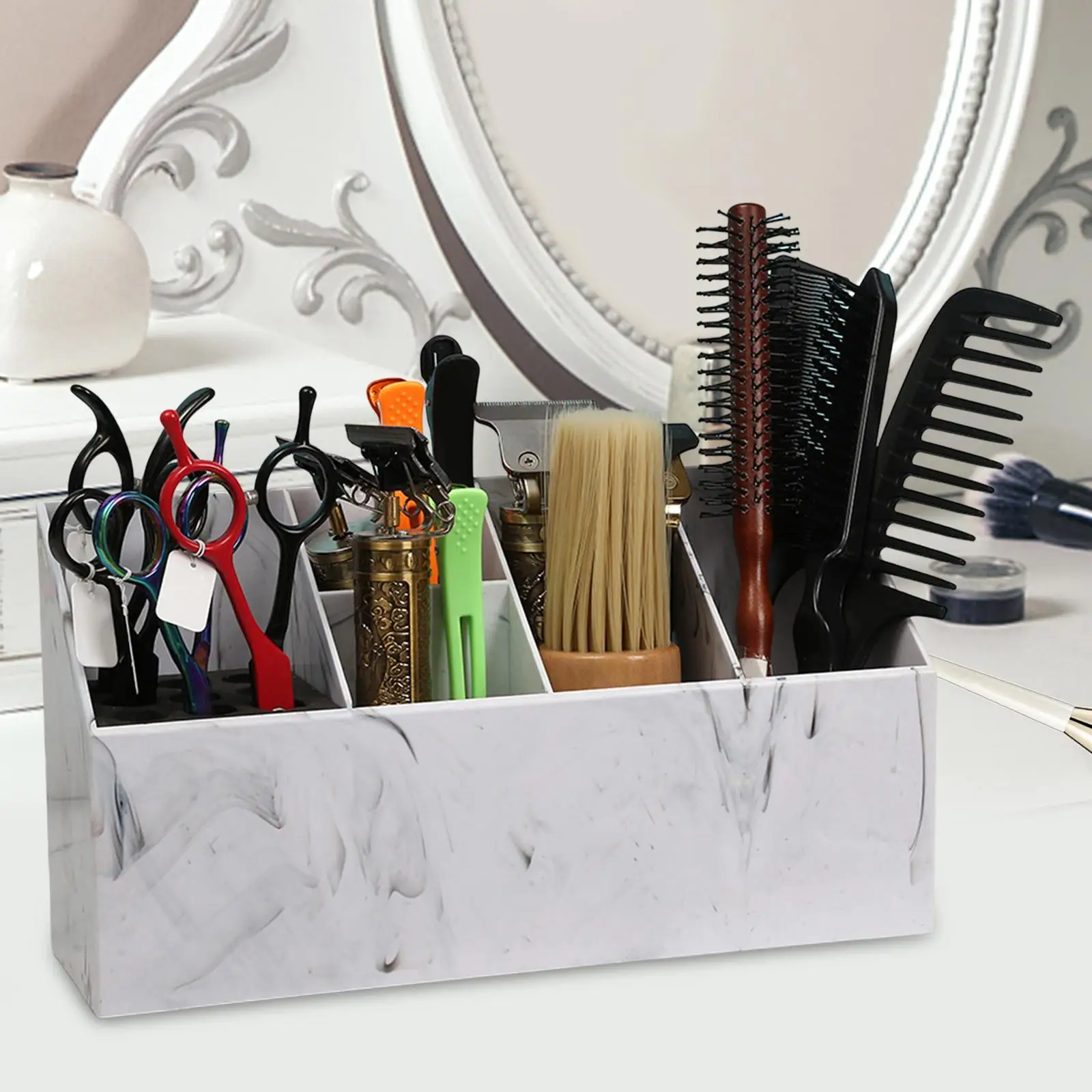 Barber Scissors Holder Box Brushes Storage Rack Barber Shear Holder Box for Brushes Hairstyling Combs Clips Hairdressers
