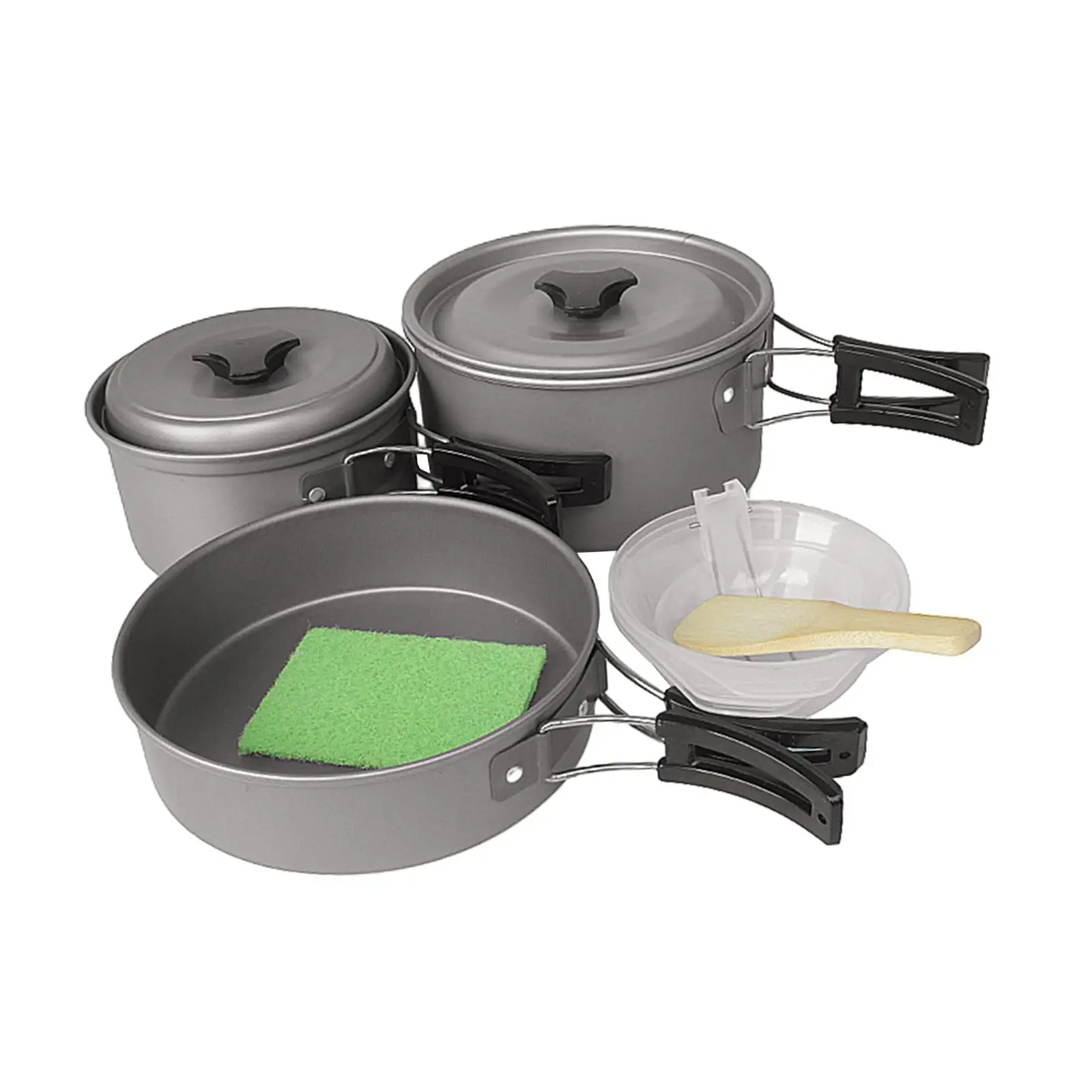 Camping Cookware Mess Set Cooking Pot Aluminum Alloy Portable Frying Pan Camping Cooking Set for Camp Outdoor Equipment Gear