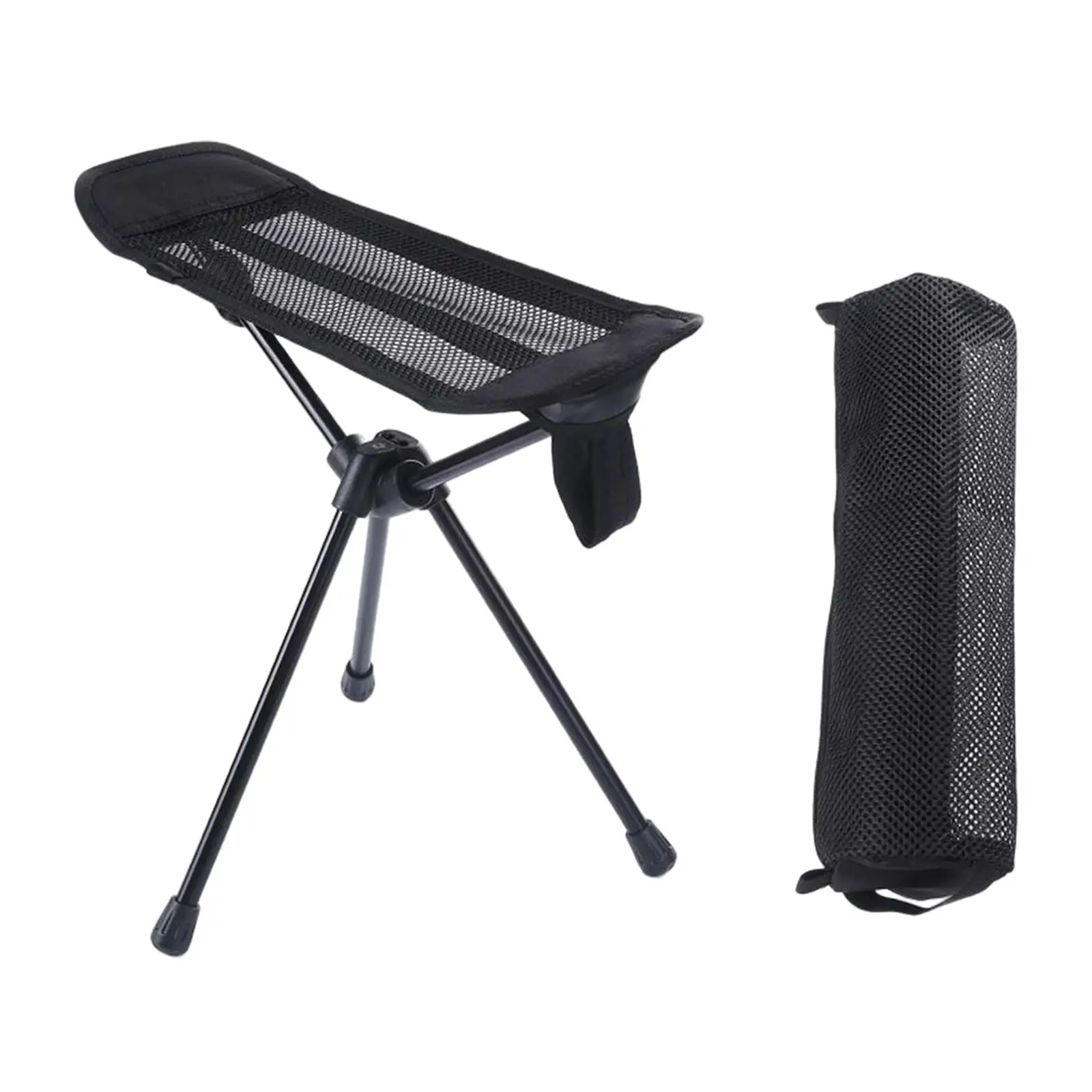 Portable Stool Adjustable Feet Legs Rest with Storage Bag Ultralight Collapsible