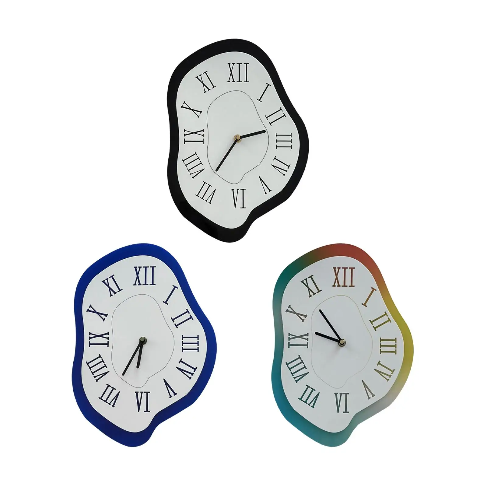 Irregular Acrylic Wall Clock Silent Watches Decorative Hanging Clocks for Living Room Bedroom Dinning Room Bathroom Decors