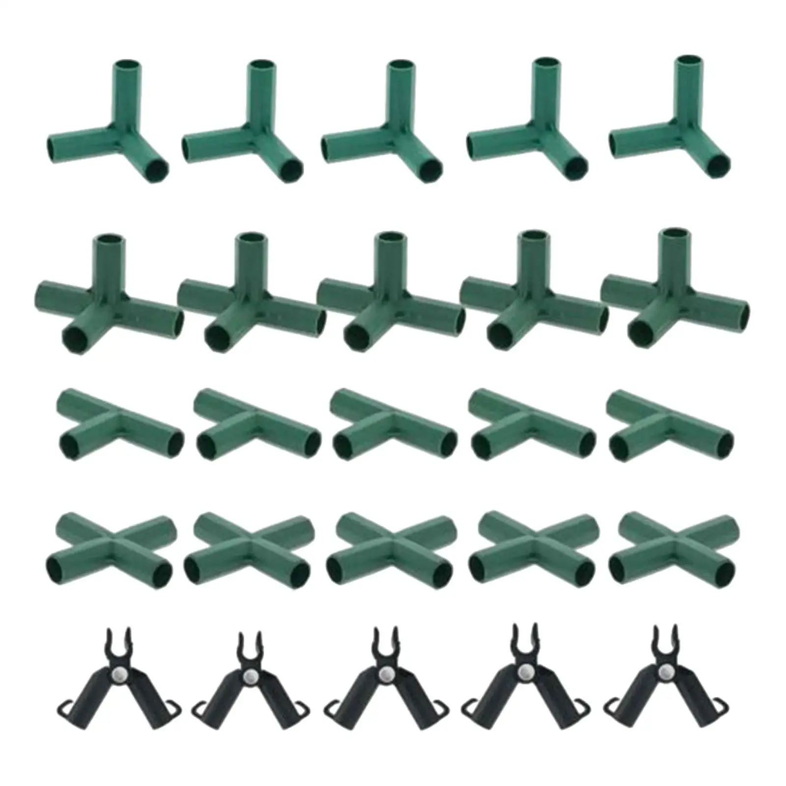 20Pcs Heavy Duty Greenhouse Frame Connector 5 Types Gardening Frame Joints Pole Connector for Gardening Grape Trellis