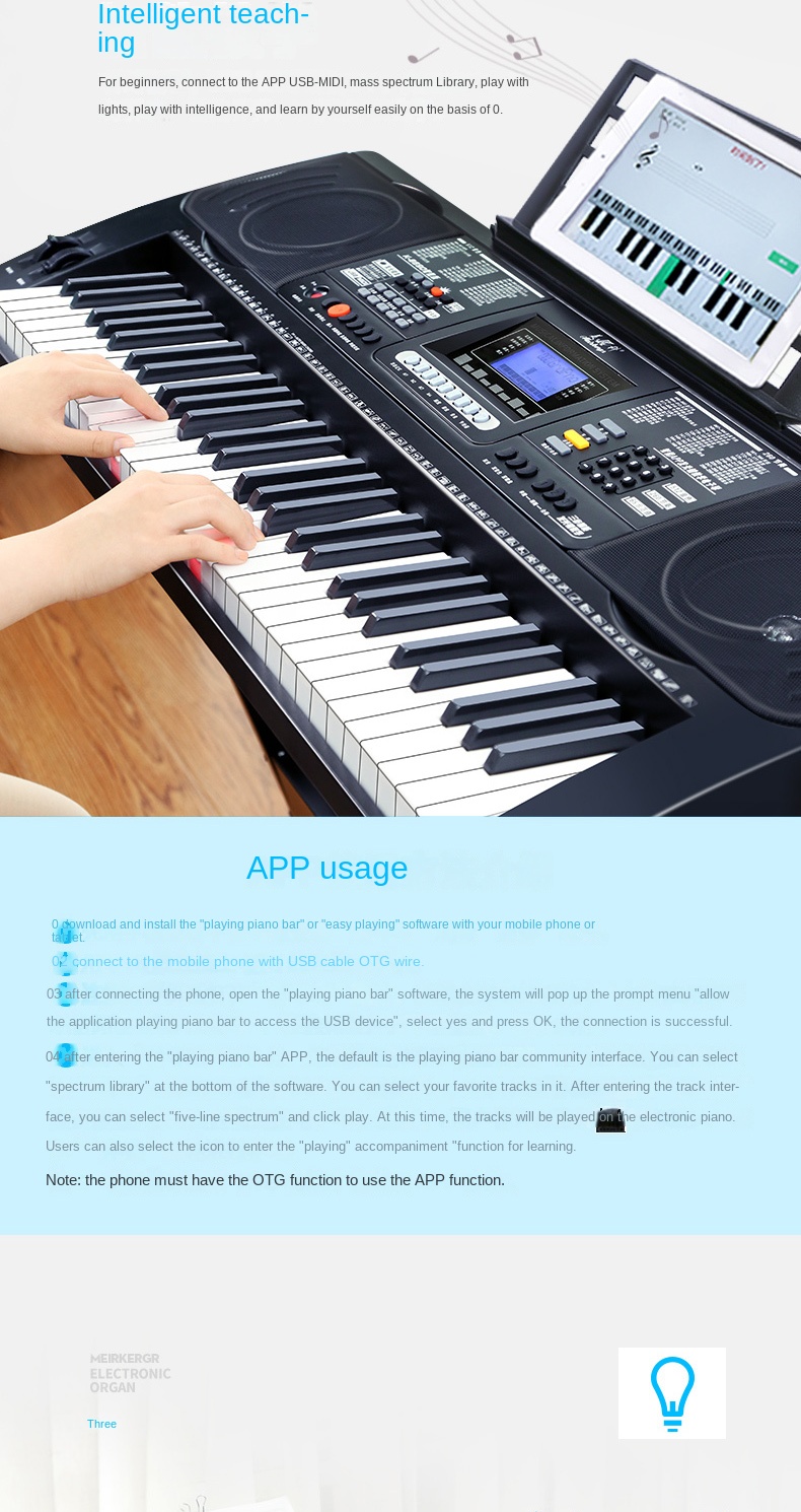 Title 10, Midi Electronic Organ MK-8690 Professional 61 S...