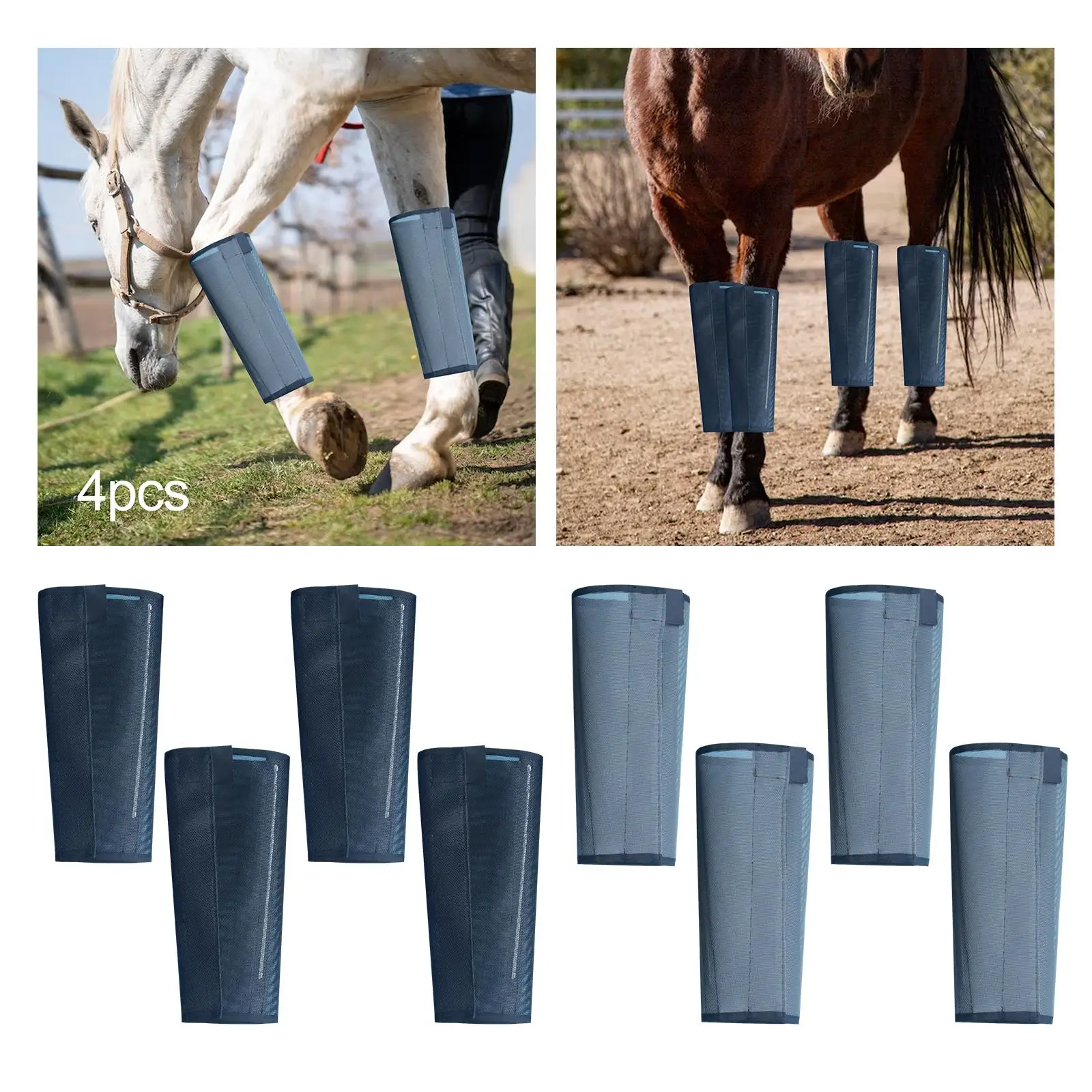 4Pcs Horse Boots Breathable Front Hind Legs Guard Equestrian Accessories