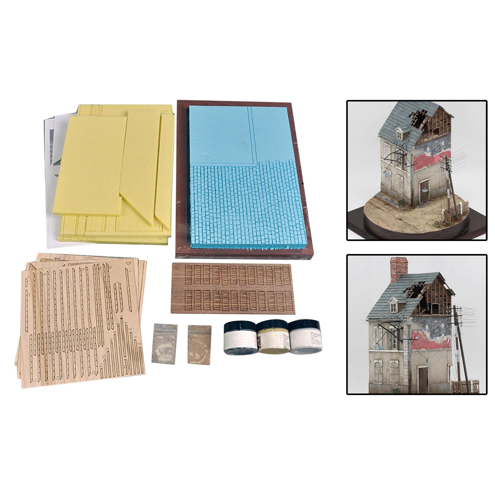 Unassembly 1/35 Building  Kits Ruins House Scene for Architecture 