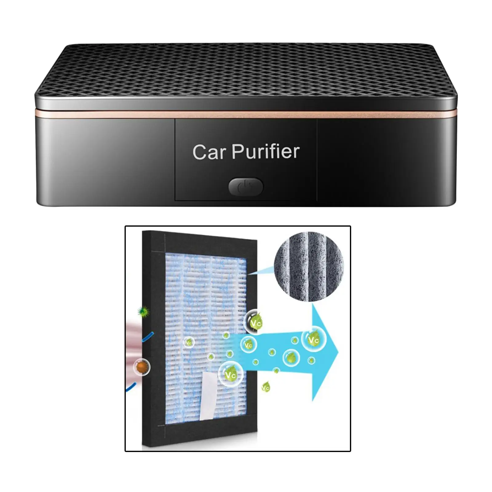 Car Air Purifier Air Cleaner Deodorizer Ionizer for Home Office 180x128x48mm