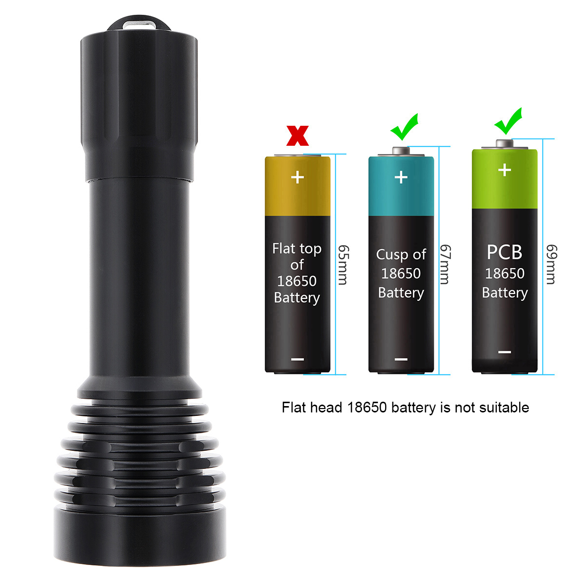 Description Picture 6 of itemL2 LED Diving Flashlight Professional Underwater 100M 5 Modes Light Torches Powerful Video Searchlight Scuba Dive Lights