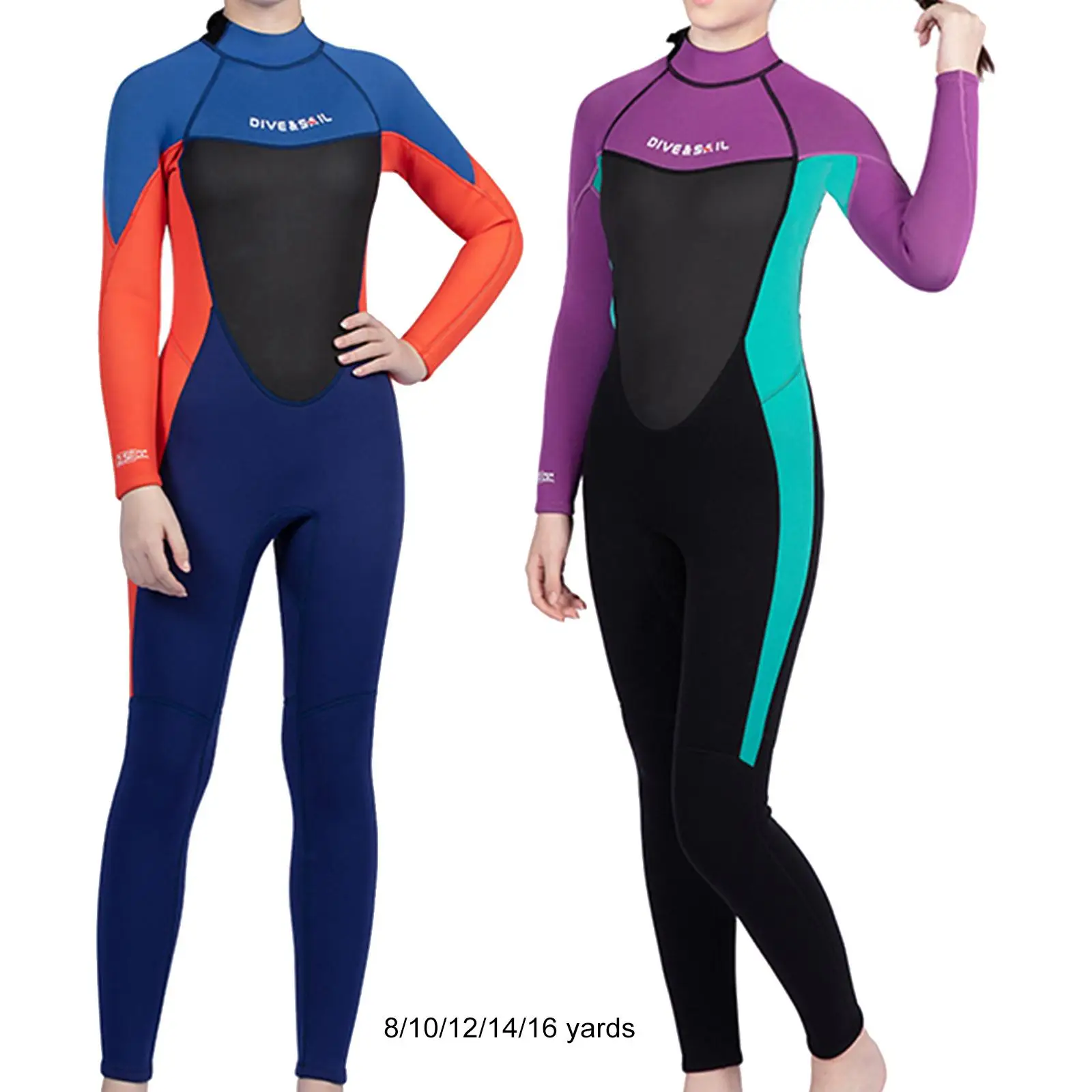 Kids Wetsuit 2.5mm Neoprene Thermal Fullsuit for Snorkeling Kayaking Surfing