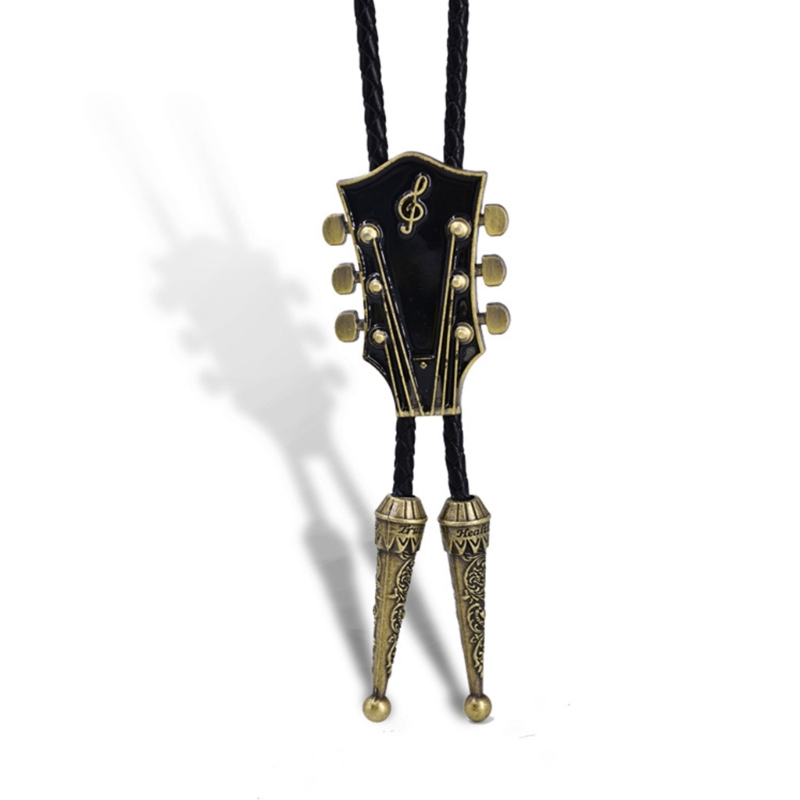 Western Bolo Krawatte Gaitar Bolo Krawatte Cowboy Leder Krawatte Moranse Bolo Krawatte Gaitar Musik Halskette Pullover Kette Halskette Dxaa – Detail 1