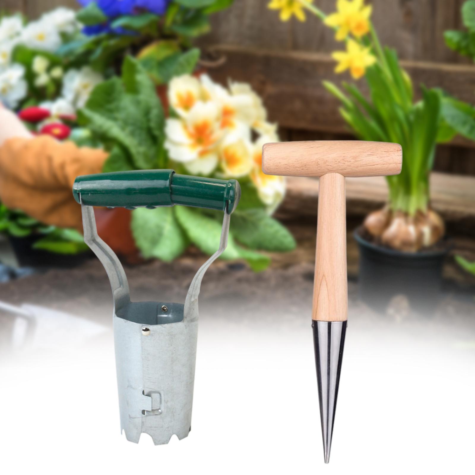 2x Garden Bulb Planter Tools Flower Bulb Planting Sowing Digging/Refilling Hole Seedling Remover Planting Seeds and Bulb Tools