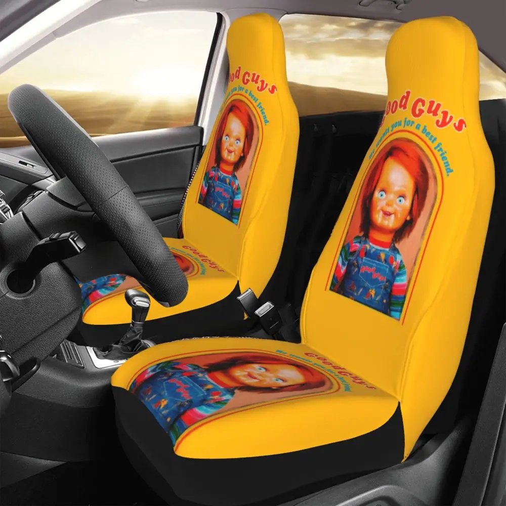 Chucky Car Seat Covers Vehicle Seat Protector Front Back Easy Install Premium Flat Universal Fit Automotive Mat Covers Auto Seat Cover Fit Most Car Sedan 2 Pcs 