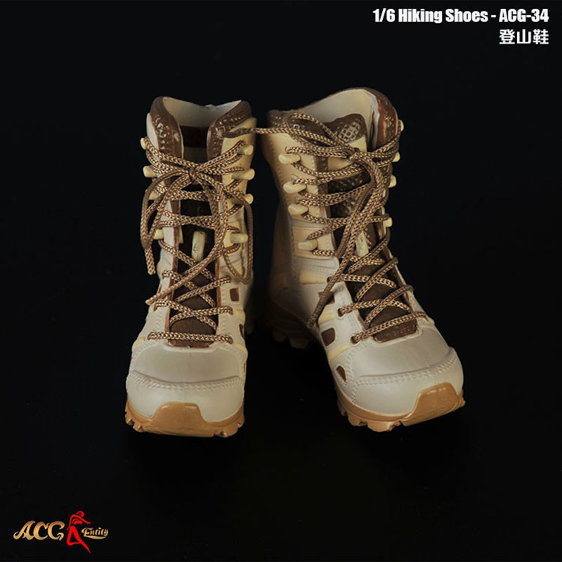 Zapatos de senderismo masculinos a escala ACG-34 1/6, botas de batalla, zapatos huecos de soldado, Modelo compatible con