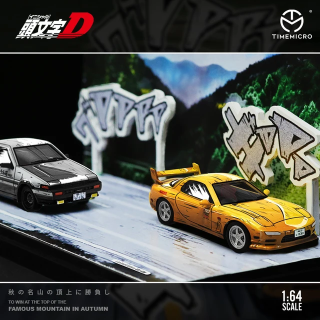 TIME MICRO 1:64 Initial D cartoon painting AE86 & Mazda RX-7 