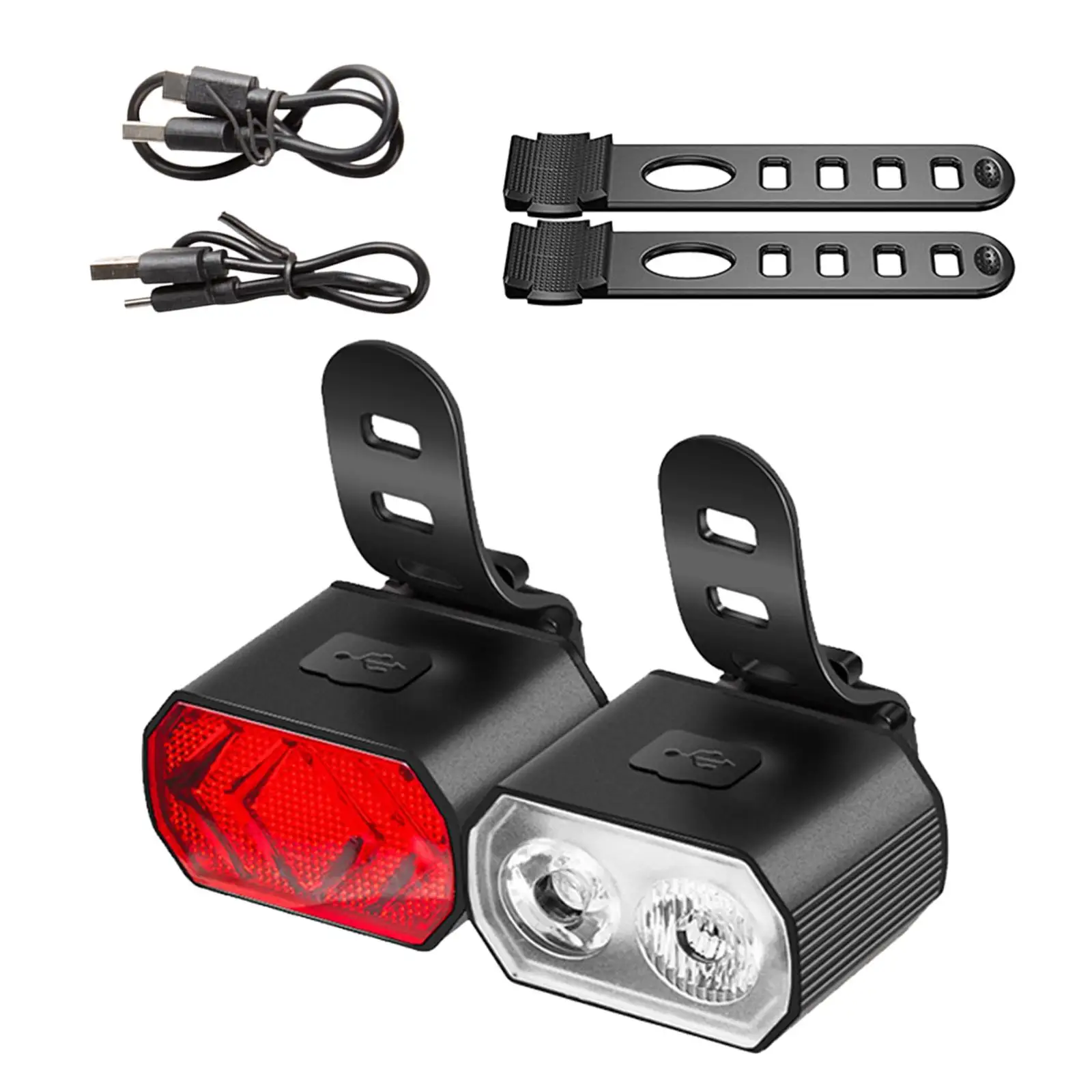 Bicycle Lights Bike Headlight Taillight Front Rear Light Rechargeable Cycling Lamp Aluminum Alloy Warning Lamp Bike Accessories