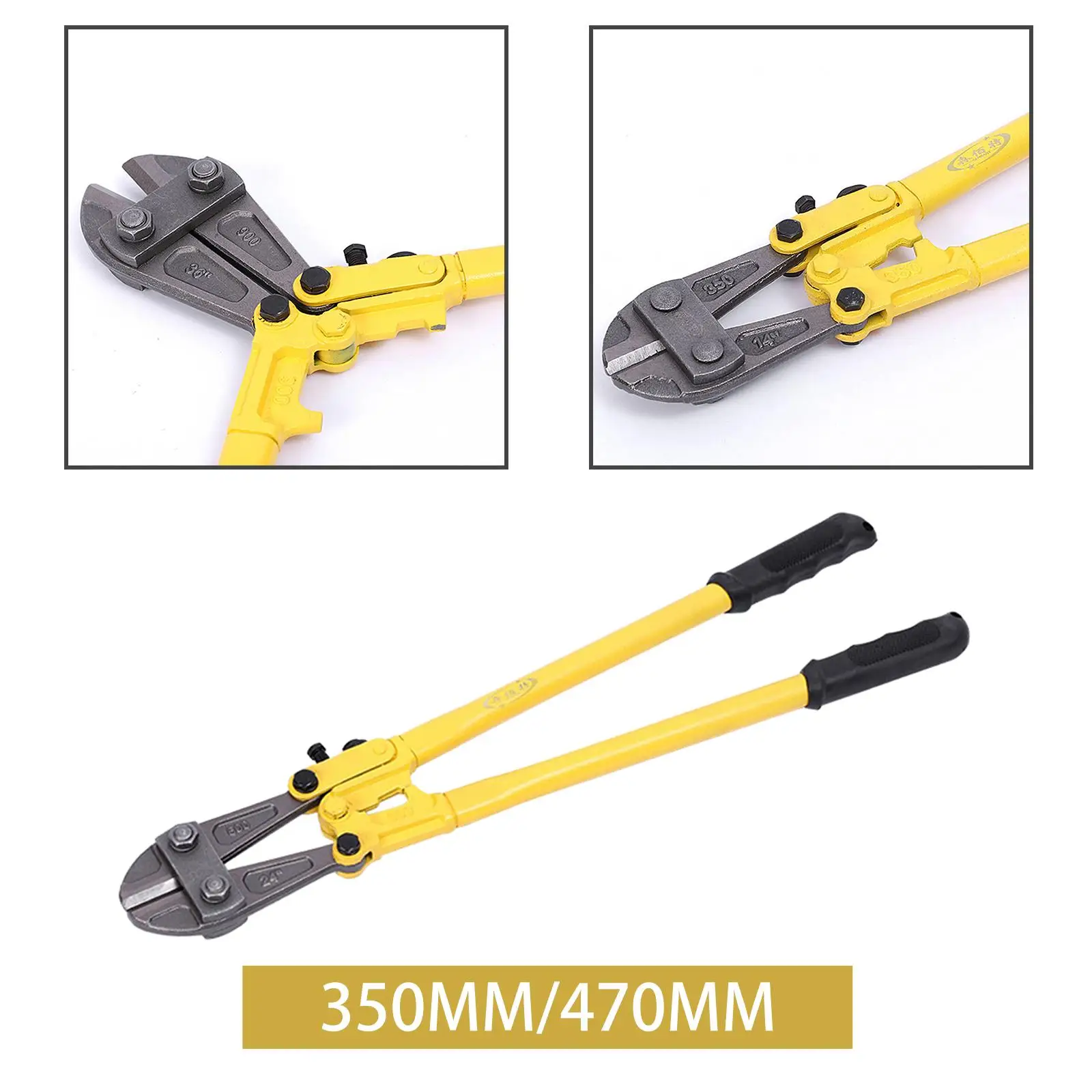 Bolt Cutter with Comfort Grip Labor Saving Manual Steel Wire Cutter for Bolts Metal Rods Small Padlocks Chain Link Fence Rivets